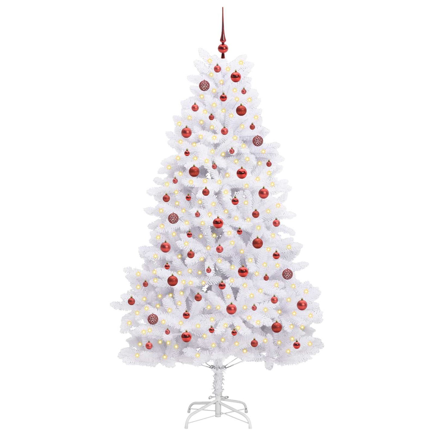 Albero di Natale Artificiale con Rami Pieghevoli Bianco 210 cm