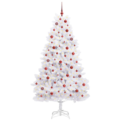 Albero di Natale Artificiale con Rami Pieghevoli Bianco 210 cm