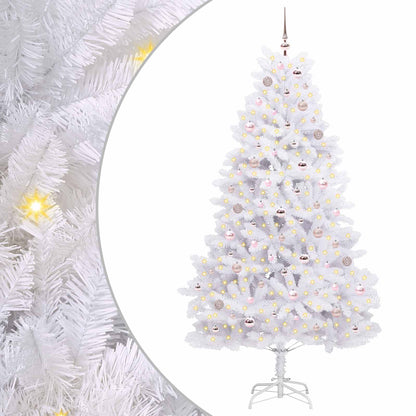 Albero di Natale Artificiale con Rami Pieghevoli Bianco 210 cm