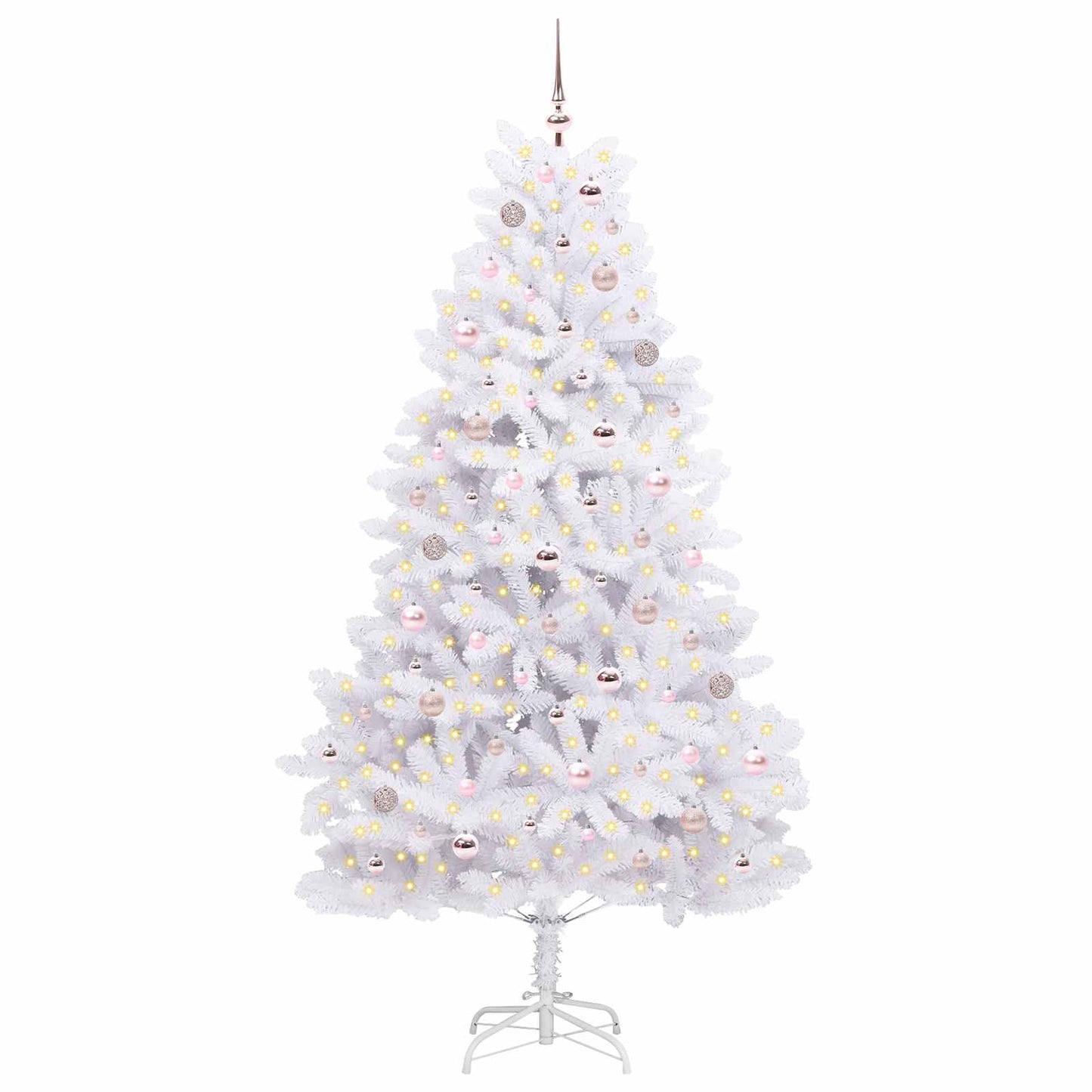 Albero di Natale Artificiale con Rami Pieghevoli Bianco 210 cm