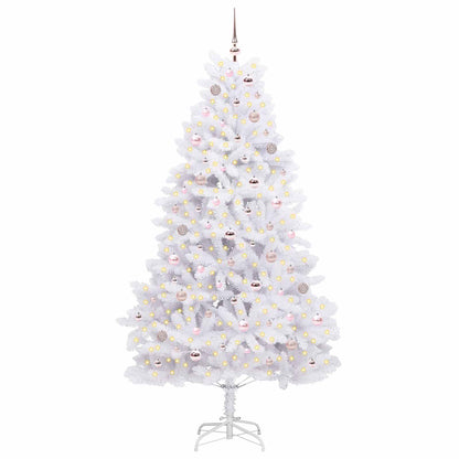 Albero di Natale Artificiale con Rami Pieghevoli Bianco 210 cm