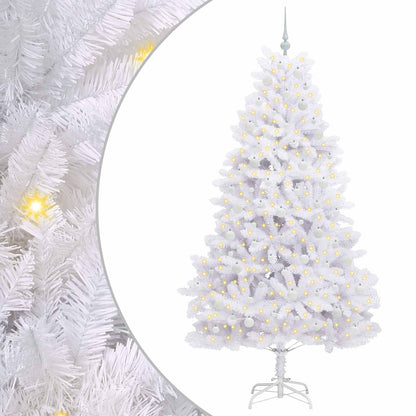 Albero di Natale Artificiale con Rami Pieghevoli Bianco 210 cm