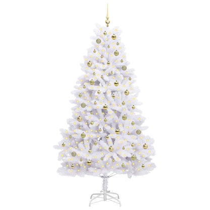 Albero di Natale Artificiale con Rami Pieghevoli Bianco 210 cm