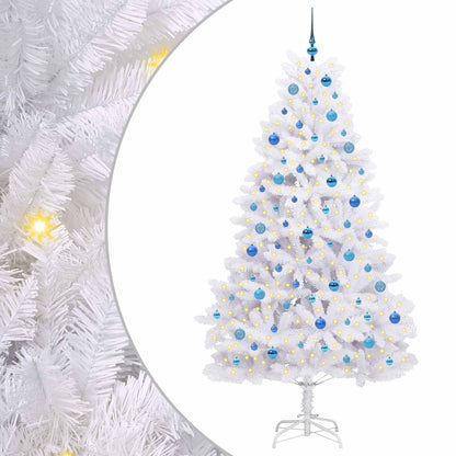 Albero di Natale Artificiale con Rami Pieghevoli Bianco 210 cm