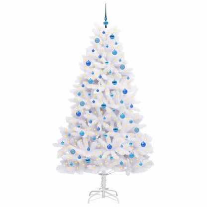 Albero di Natale Artificiale con Rami Pieghevoli Bianco 210 cm