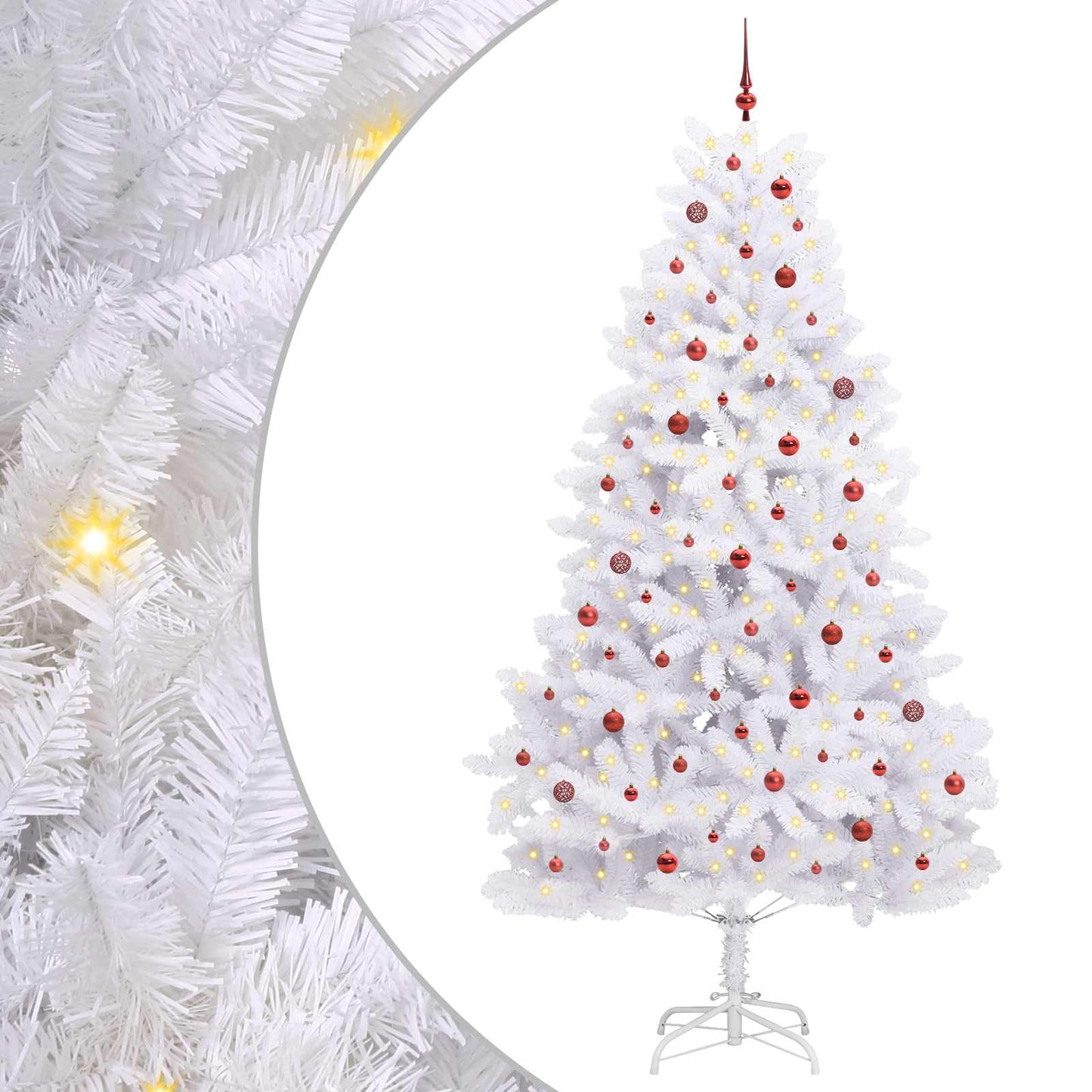 Albero di Natale Artificiale con Rami Pieghevoli Bianco 270 cm