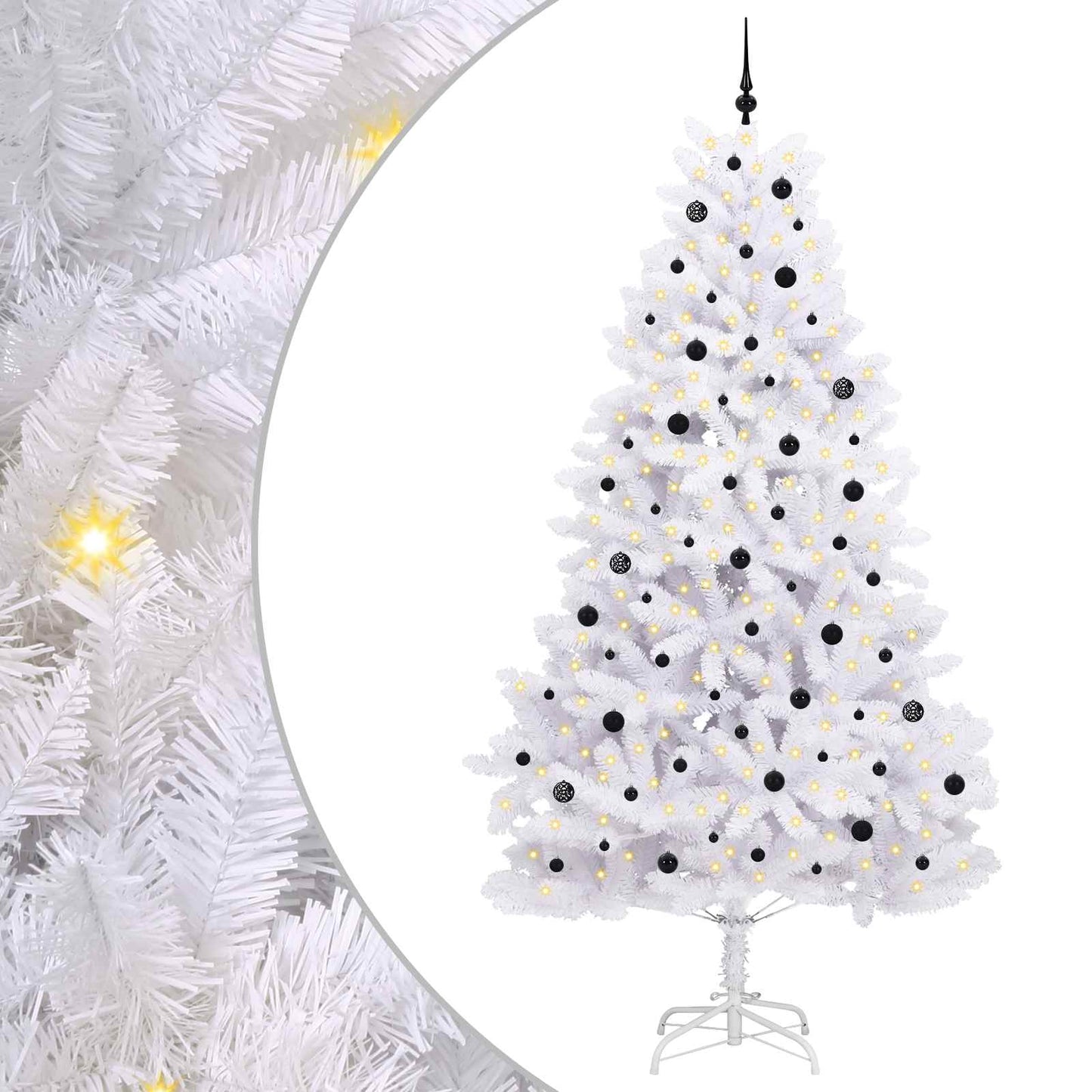 Albero di Natale Artificiale con Rami Pieghevoli Bianco 270 cm