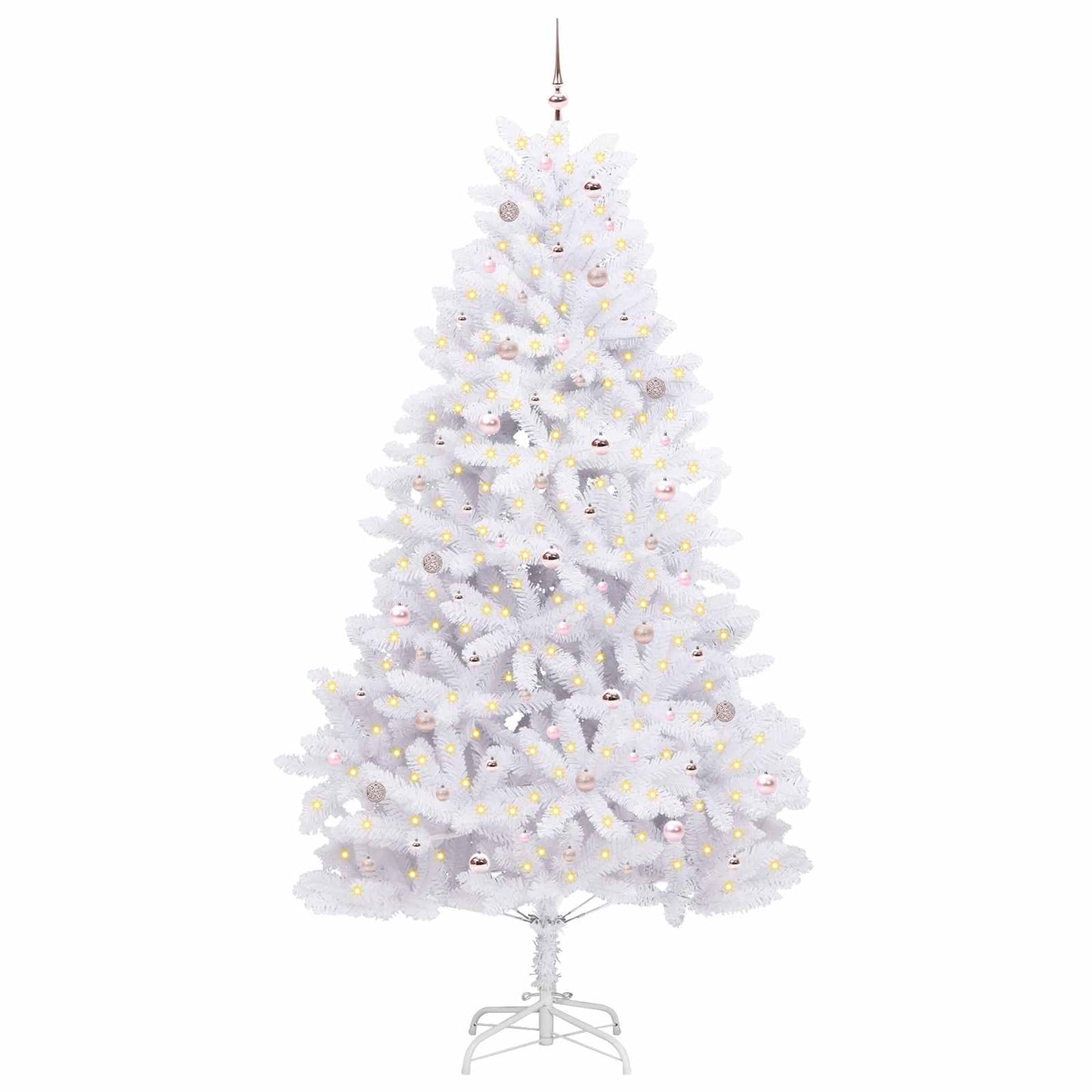 Albero di Natale Artificiale con Rami Pieghevoli Bianco 270 cm