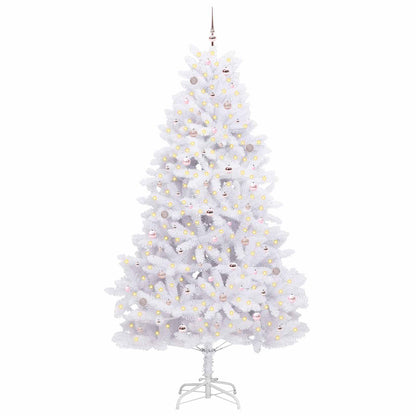 Albero di Natale Artificiale con Rami Pieghevoli Bianco 270 cm
