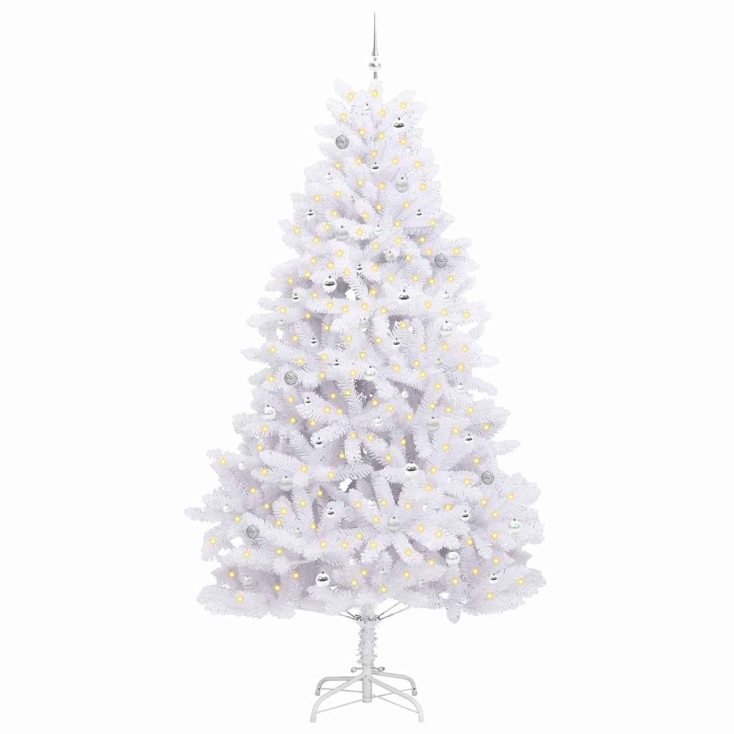 Albero di Natale Artificiale con Rami Pieghevoli Bianco 270 cm