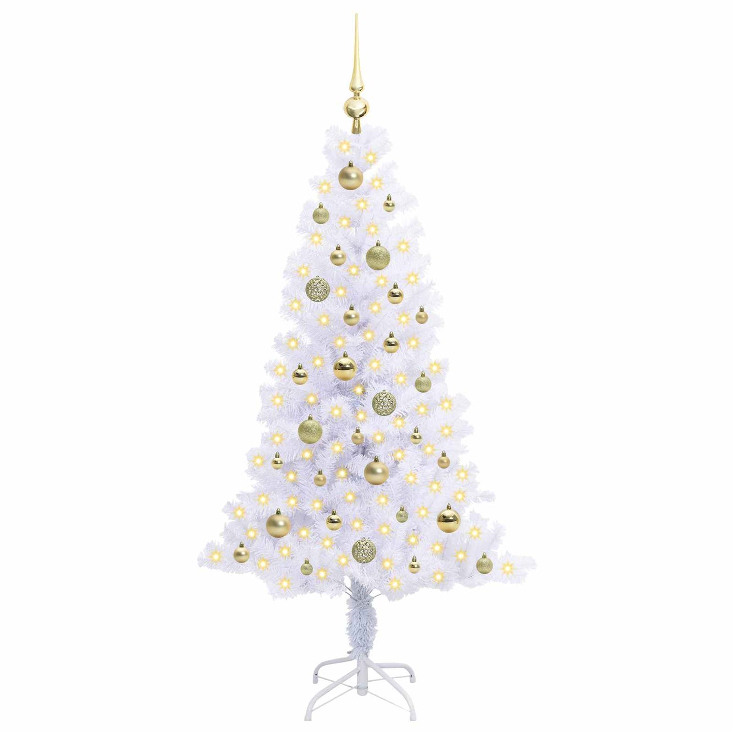 Albero di Natale artificiale Bianco 150 cm PVC e Acciaio