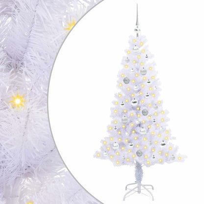 Albero di Natale artificiale Bianco 150 cm PVC e Acciaio