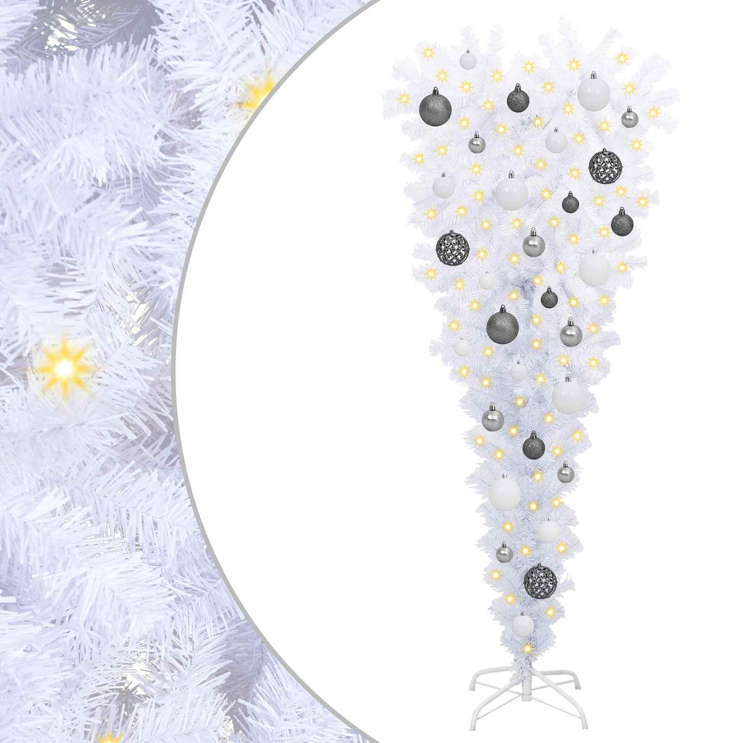 Albero di Natale artificiale Bianco 120 cm PVC e Acciaio