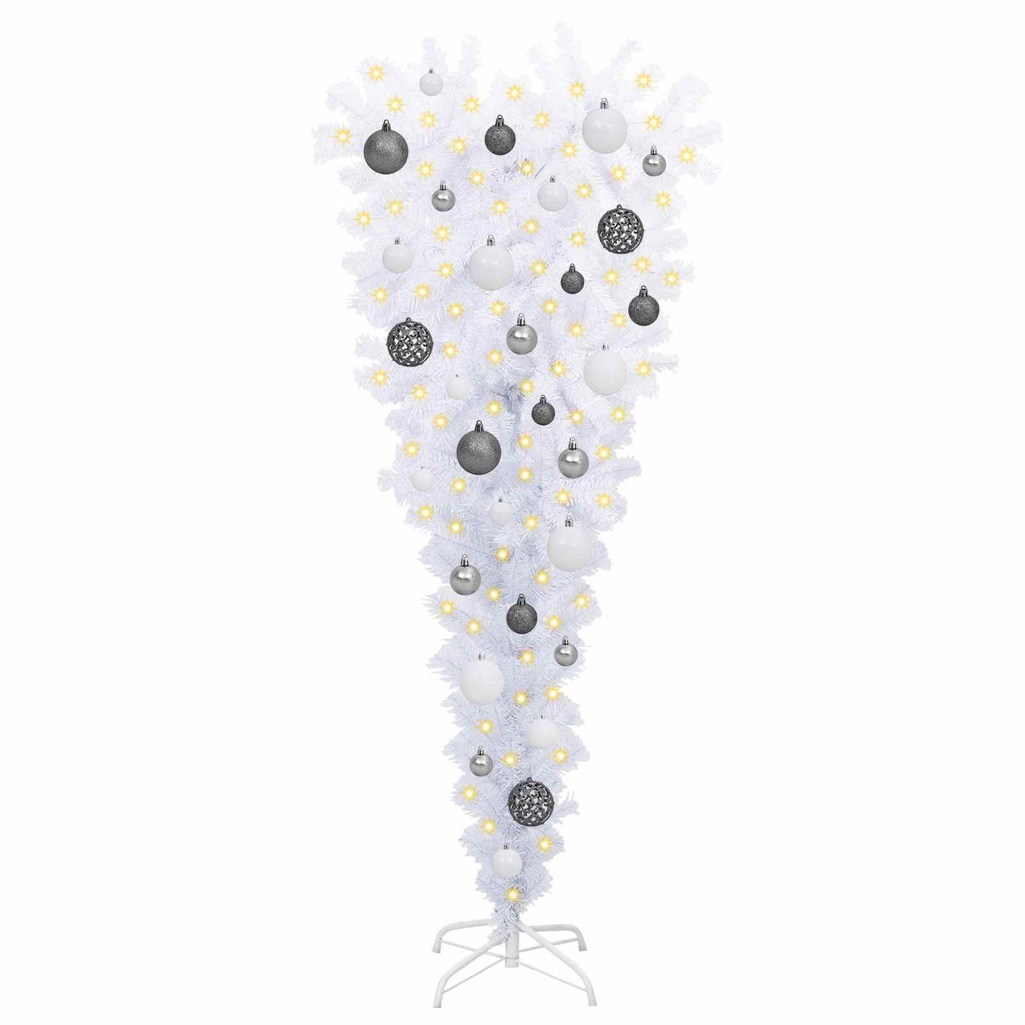 Albero di Natale artificiale Bianco 120 cm PVC e Acciaio
