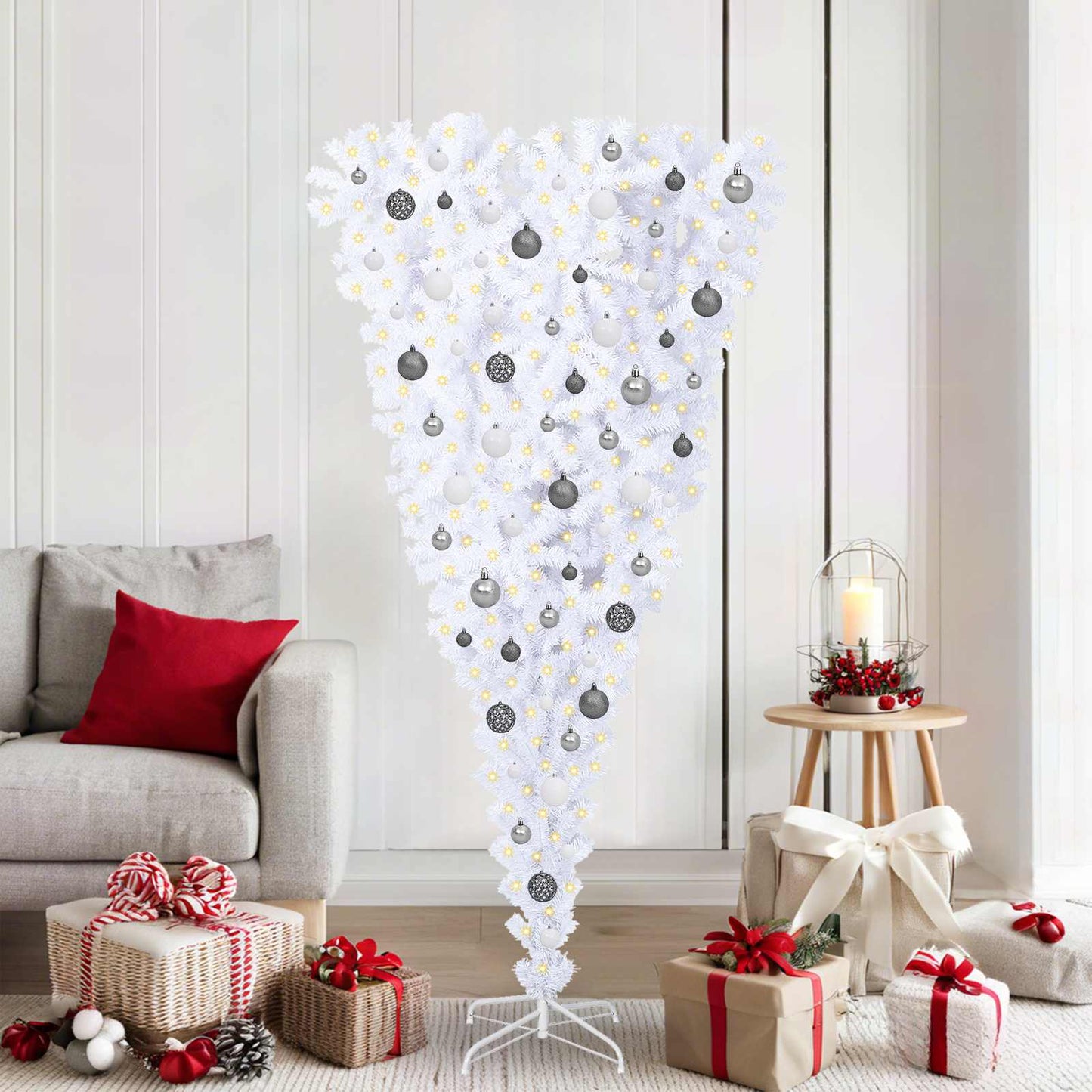 Albero di Natale artificiale Bianco 180 cm PVC e Acciaio