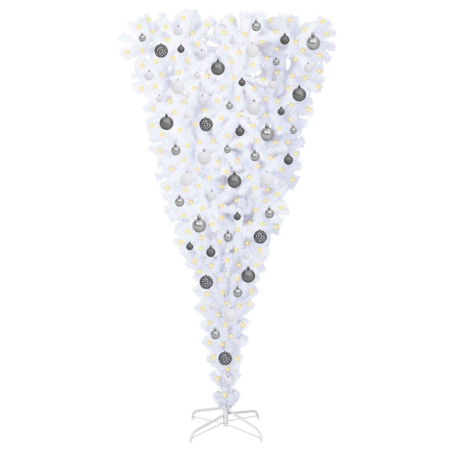 Albero di Natale artificiale Bianco 180 cm PVC e Acciaio