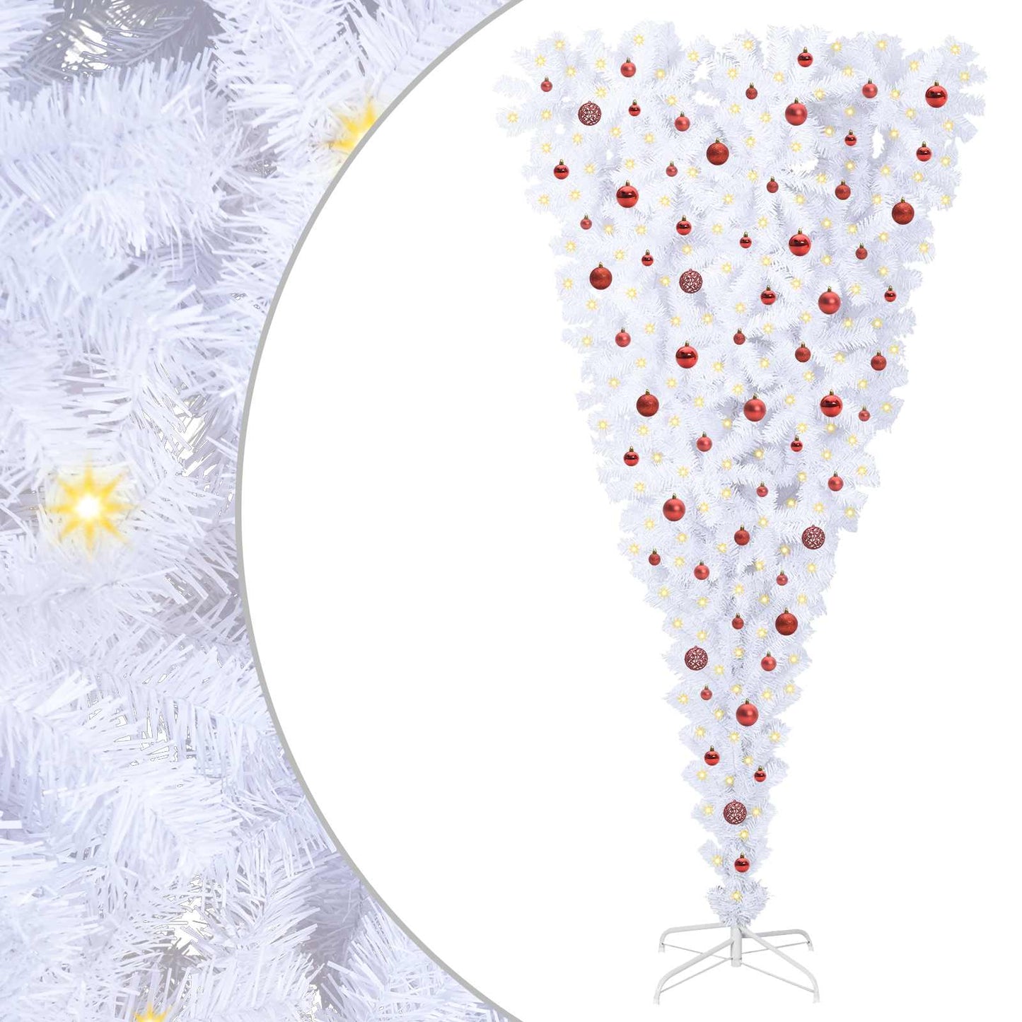 Albero di Natale artificiale Bianco 240 cm PVC e Acciaio
