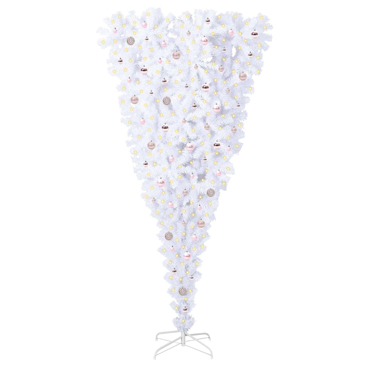 Albero di Natale artificiale Bianco 240 cm PVC e Acciaio
