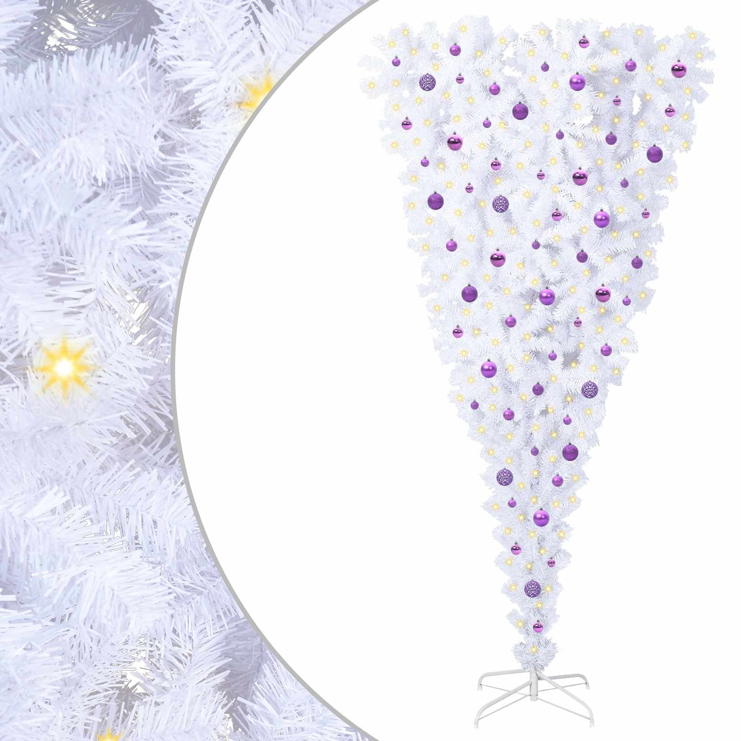 Albero di Natale artificiale Bianco 240 cm PVC e Acciaio