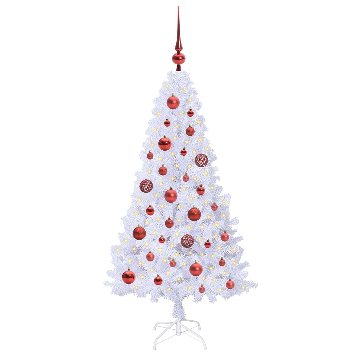 Albero di Natale artificiale Bianco 120 cm PVC e Acciaio