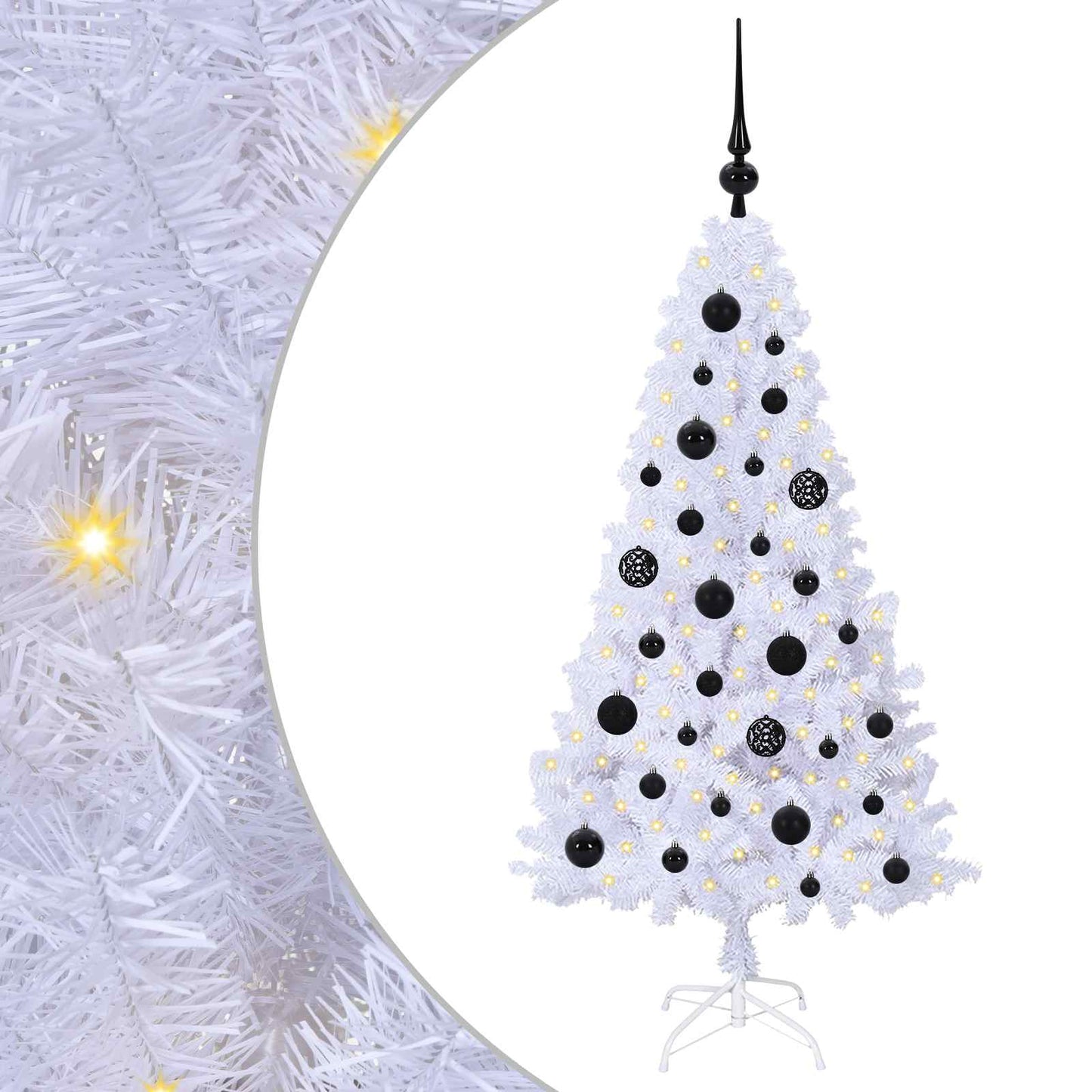 Albero di Natale artificiale Bianco 120 cm PVC e Acciaio