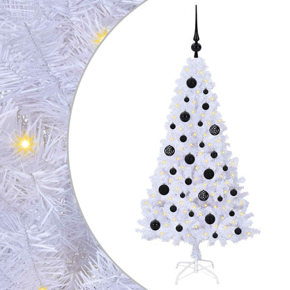 Albero di Natale artificiale Bianco 120 cm PVC e Acciaio