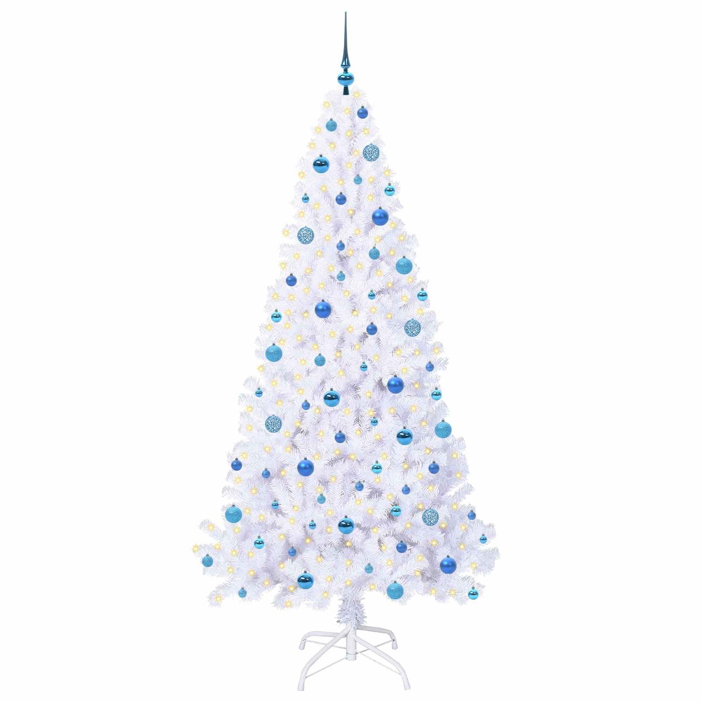 Albero di Natale artificiale Bianco 210 cm PVC e Acciaio