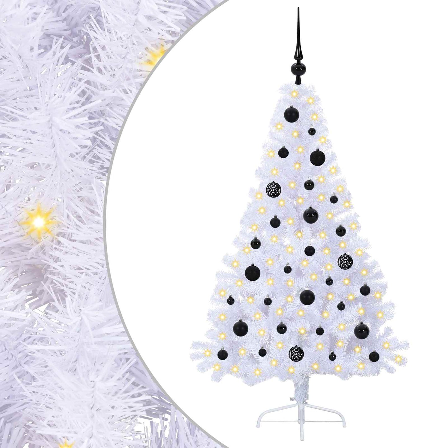 Albero di Natale artificiale Bianco 150 cm PVC e Acciaio