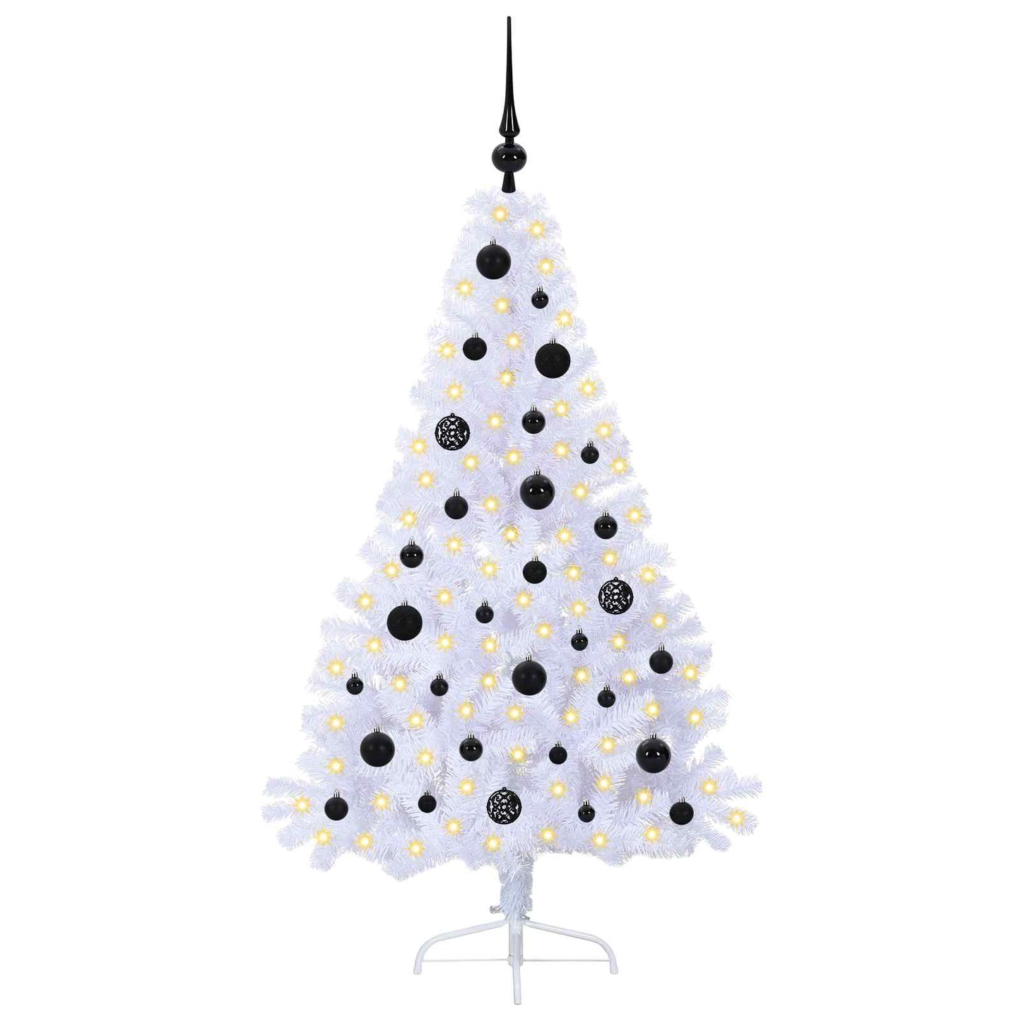 Albero di Natale artificiale Bianco 150 cm PVC e Acciaio