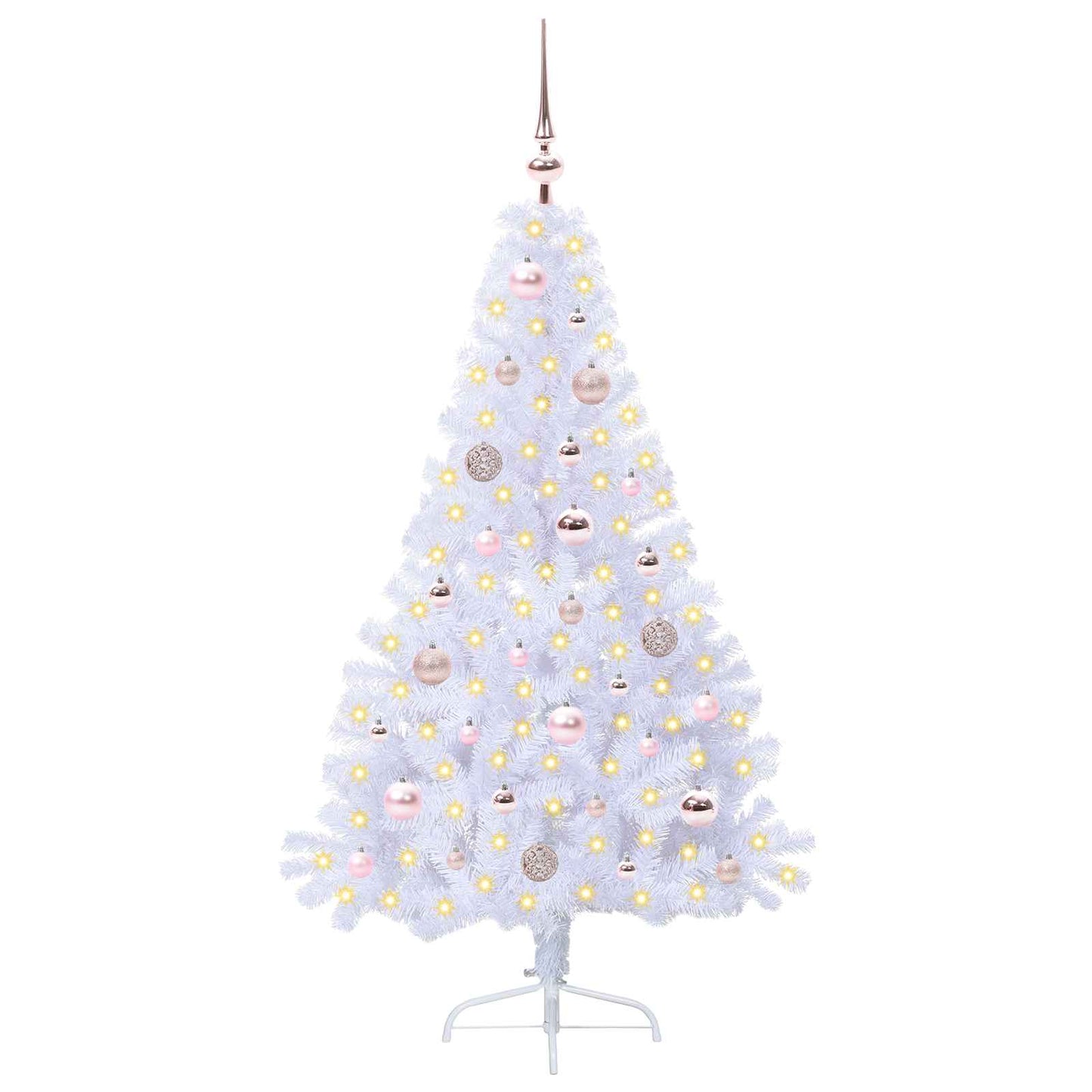 Albero di Natale artificiale Bianco 150 cm PVC e Acciaio