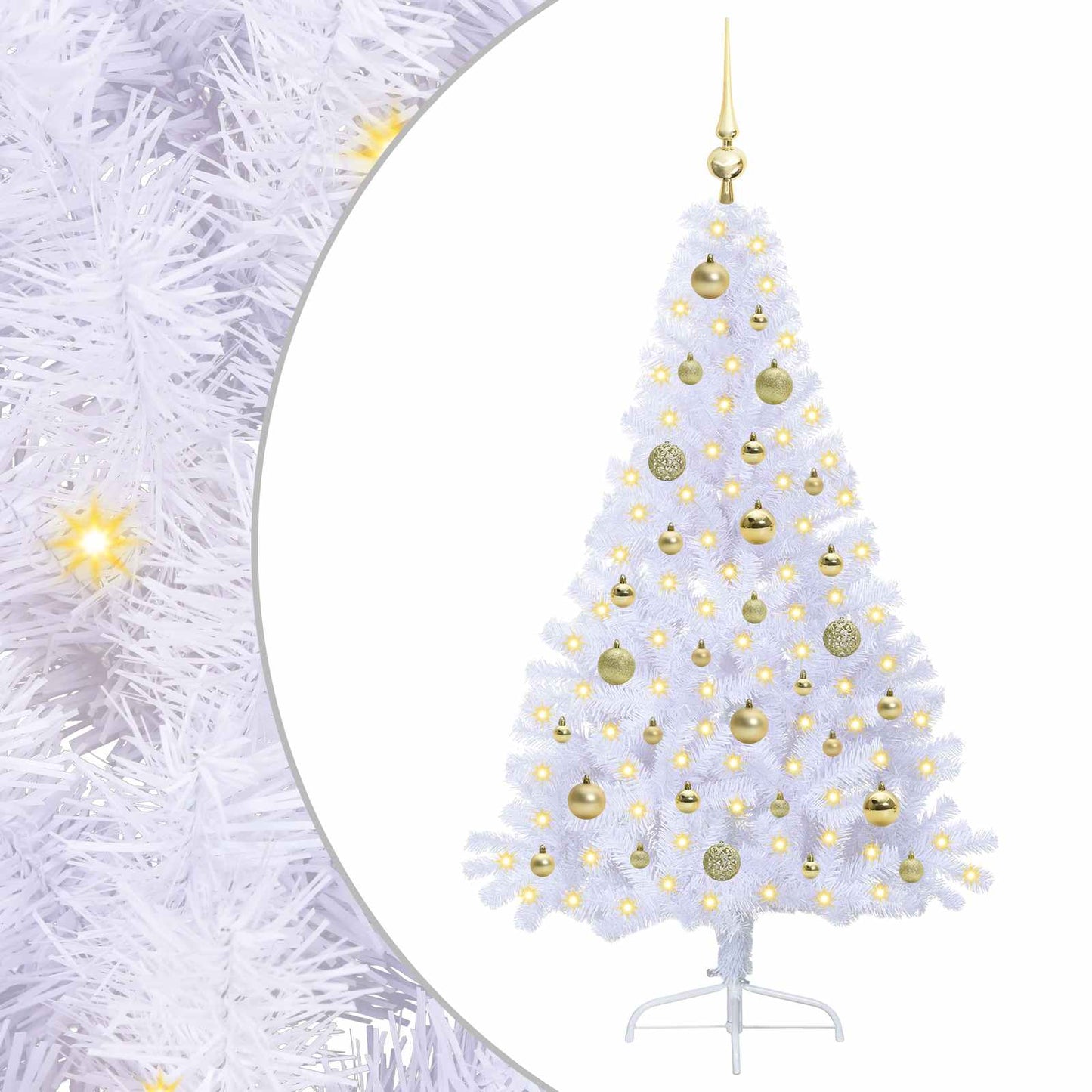 Albero di Natale artificiale Bianco 150 cm PVC e Acciaio