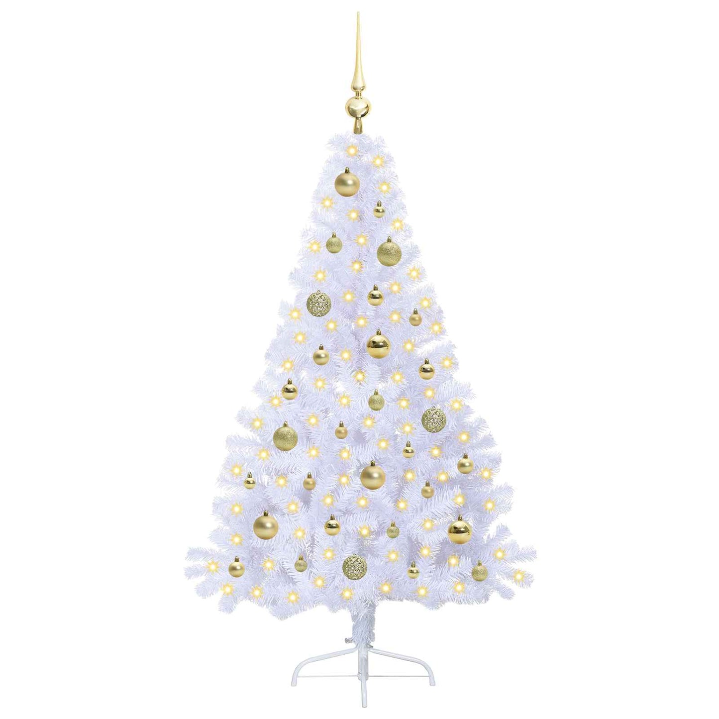 Albero di Natale artificiale Bianco 150 cm PVC e Acciaio