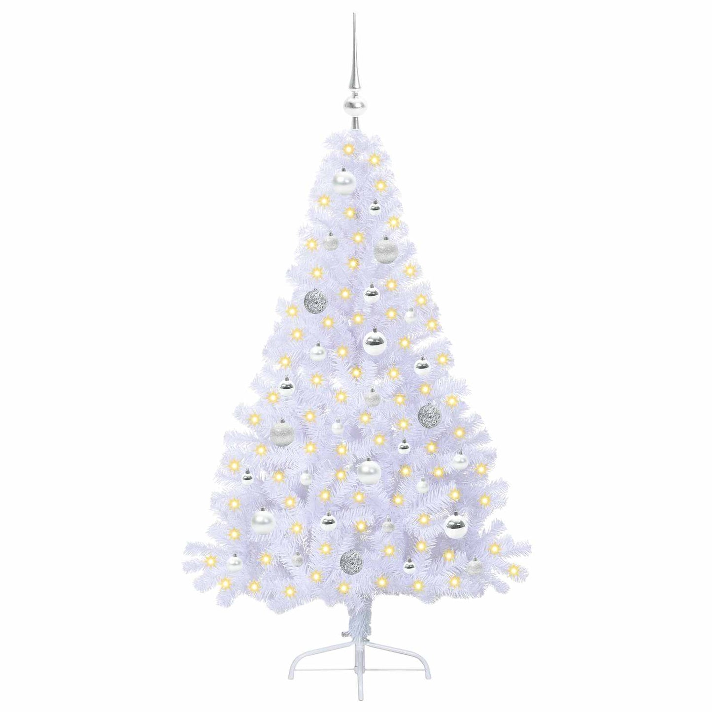 Albero di Natale artificiale Bianco 150 cm PVC e Acciaio