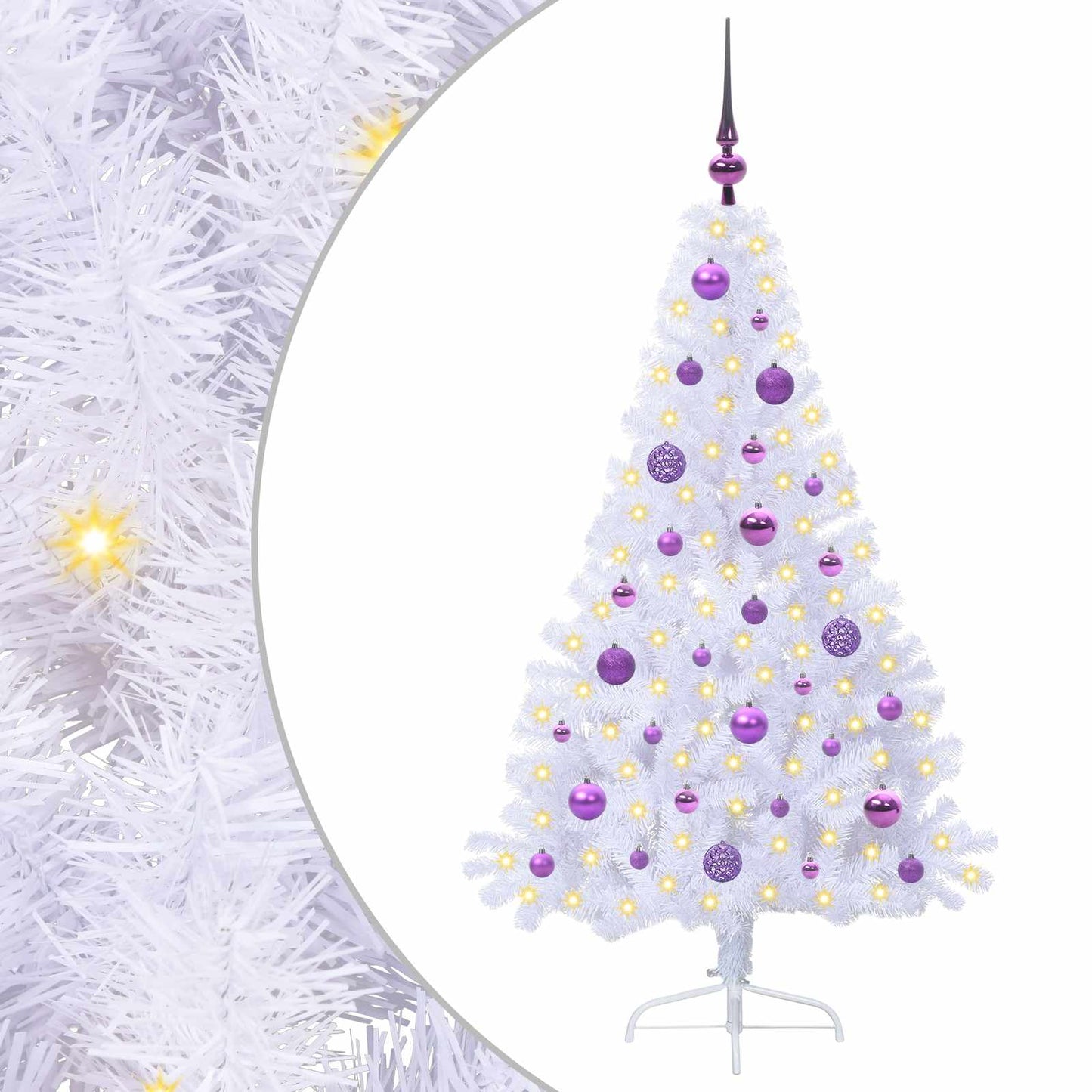 Albero di Natale artificiale Bianco 150 cm PVC e Acciaio