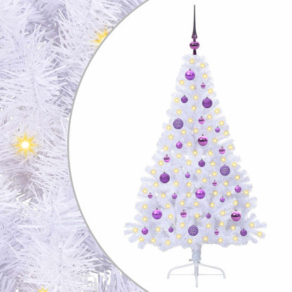 Albero di Natale artificiale Bianco 150 cm PVC e Acciaio