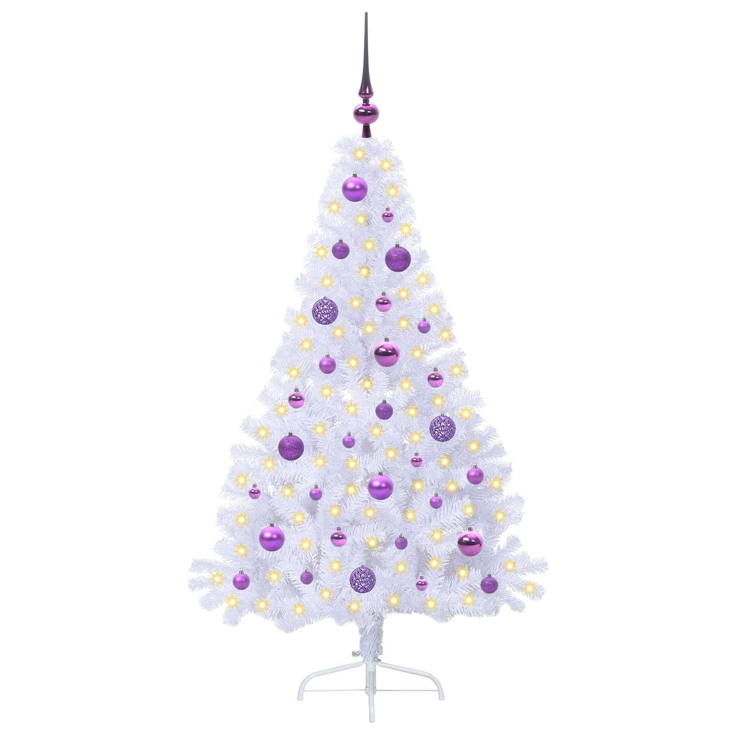Albero di Natale artificiale Bianco 150 cm PVC e Acciaio