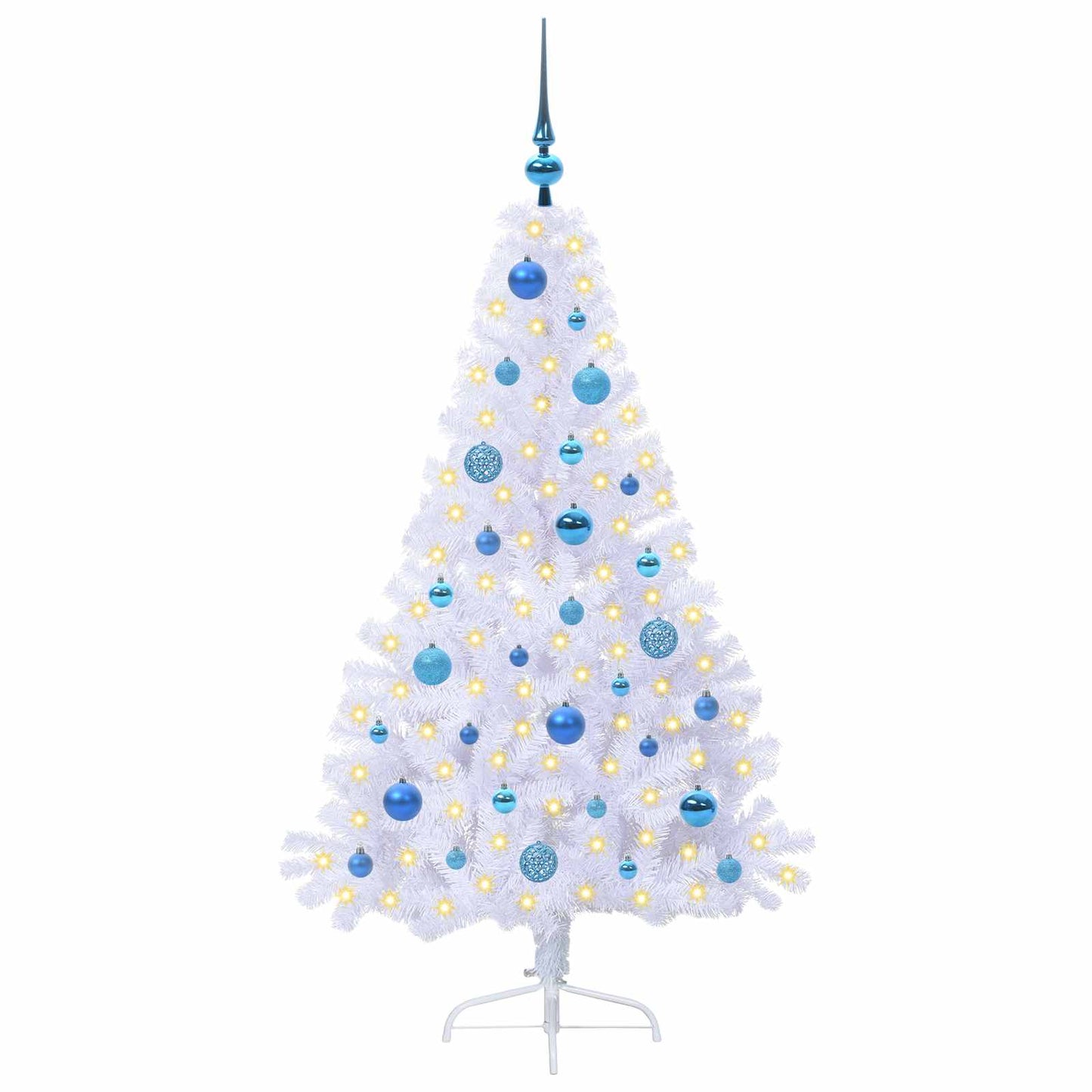 Albero di Natale artificiale Bianco 150 cm PVC e Acciaio