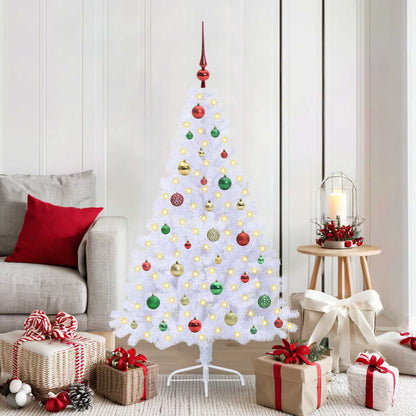 Albero di Natale artificiale Bianco 150 cm PVC e Acciaio