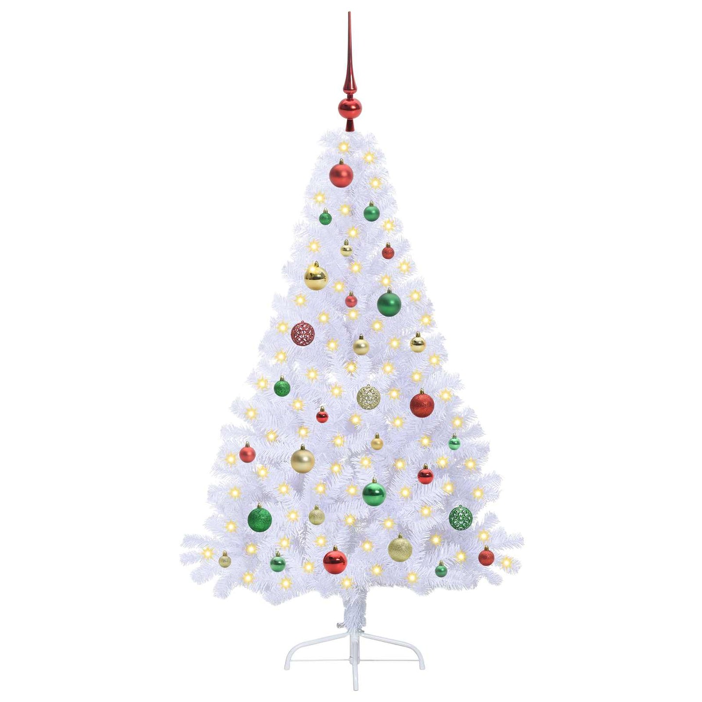 Albero di Natale artificiale Bianco 150 cm PVC e Acciaio