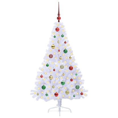 Albero di Natale artificiale Bianco 150 cm PVC e Acciaio