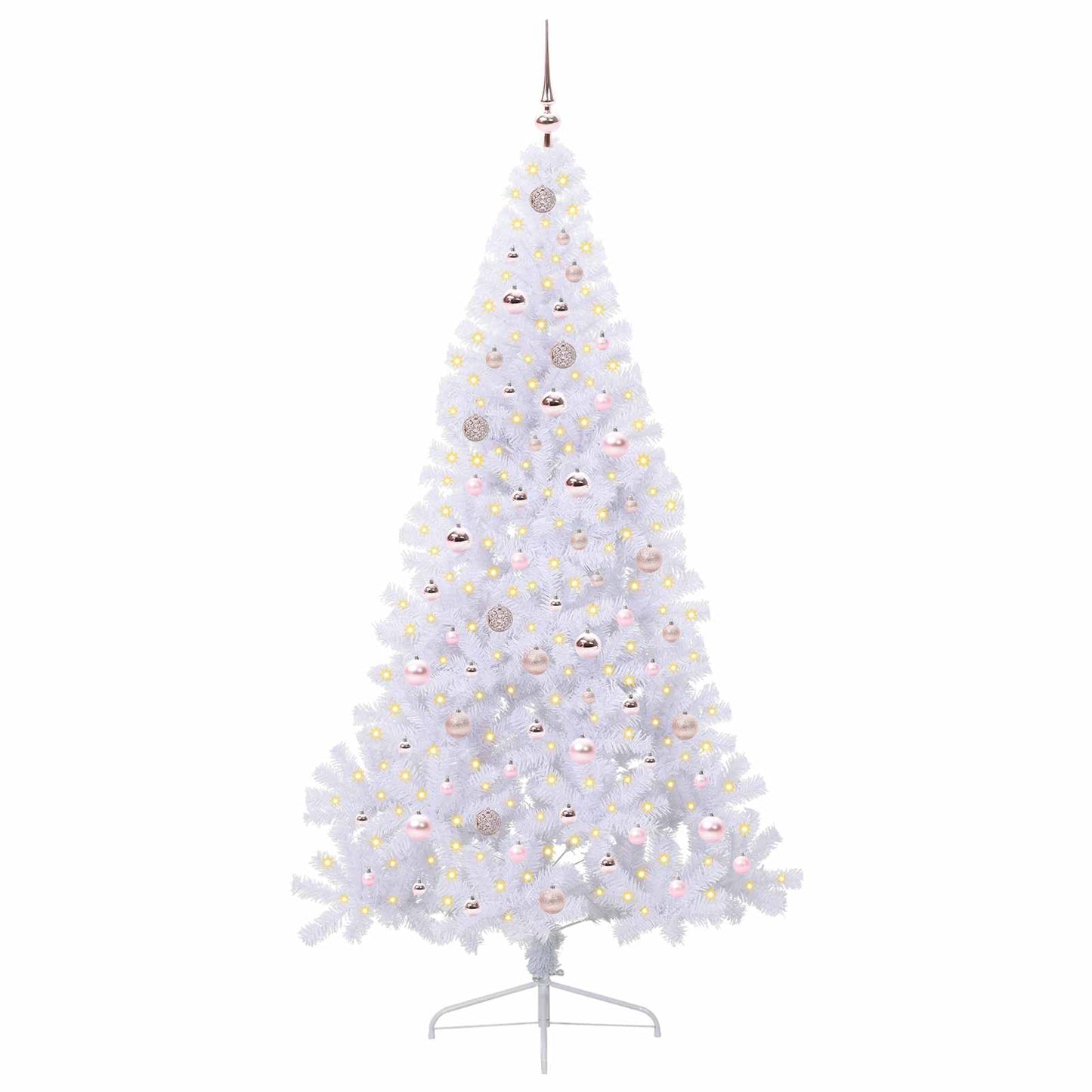 Albero di Natale artificiale Bianco 210 cm PVC e Acciaio