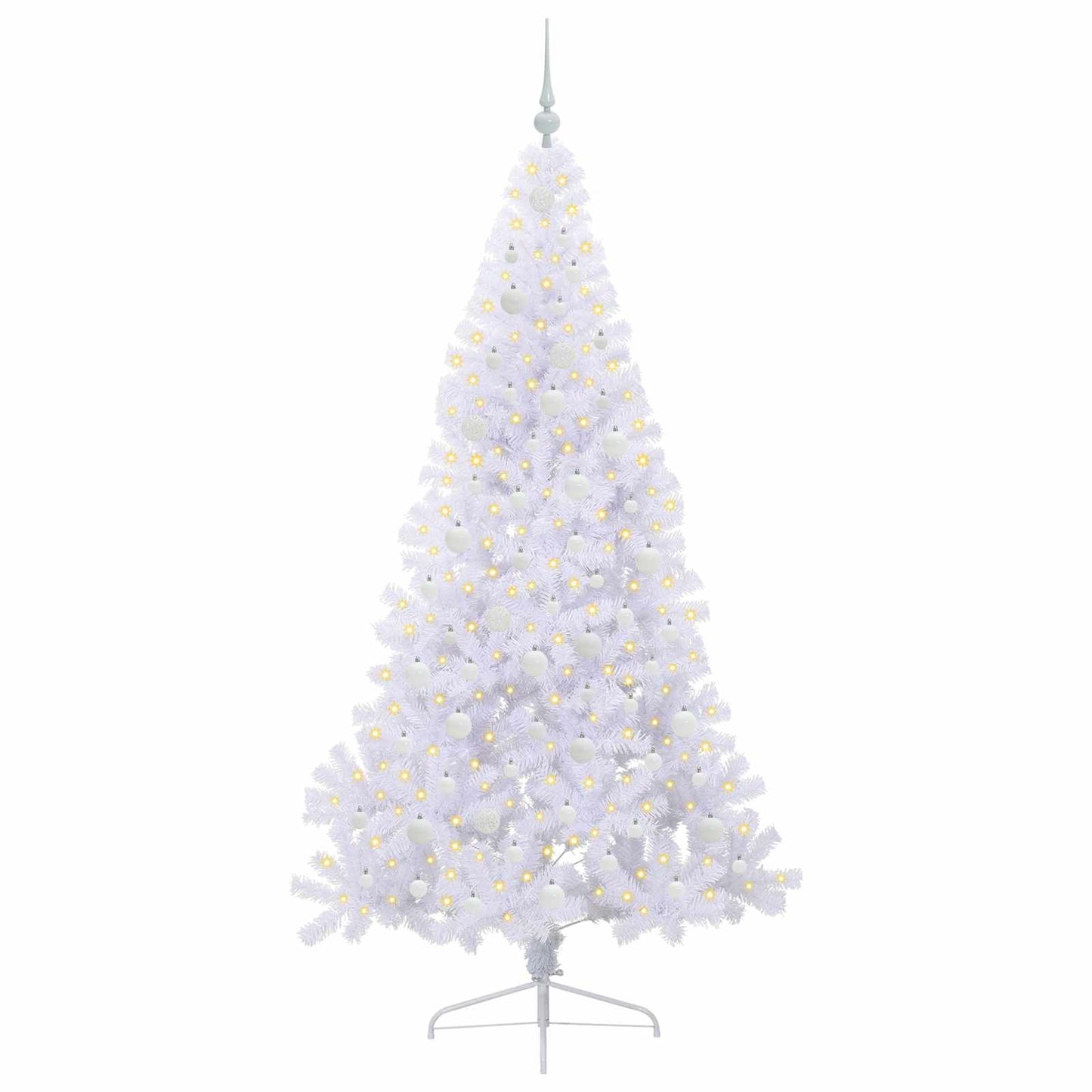 Albero di Natale artificiale Bianco 210 cm PVC e Acciaio