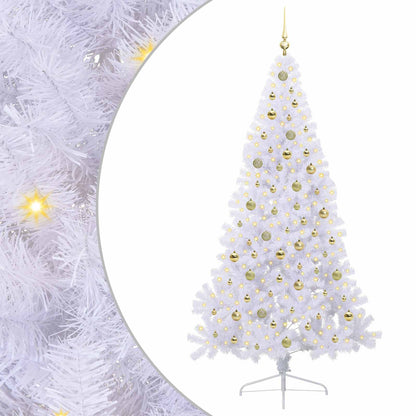 Albero di Natale artificiale Bianco 210 cm PVC e Acciaio