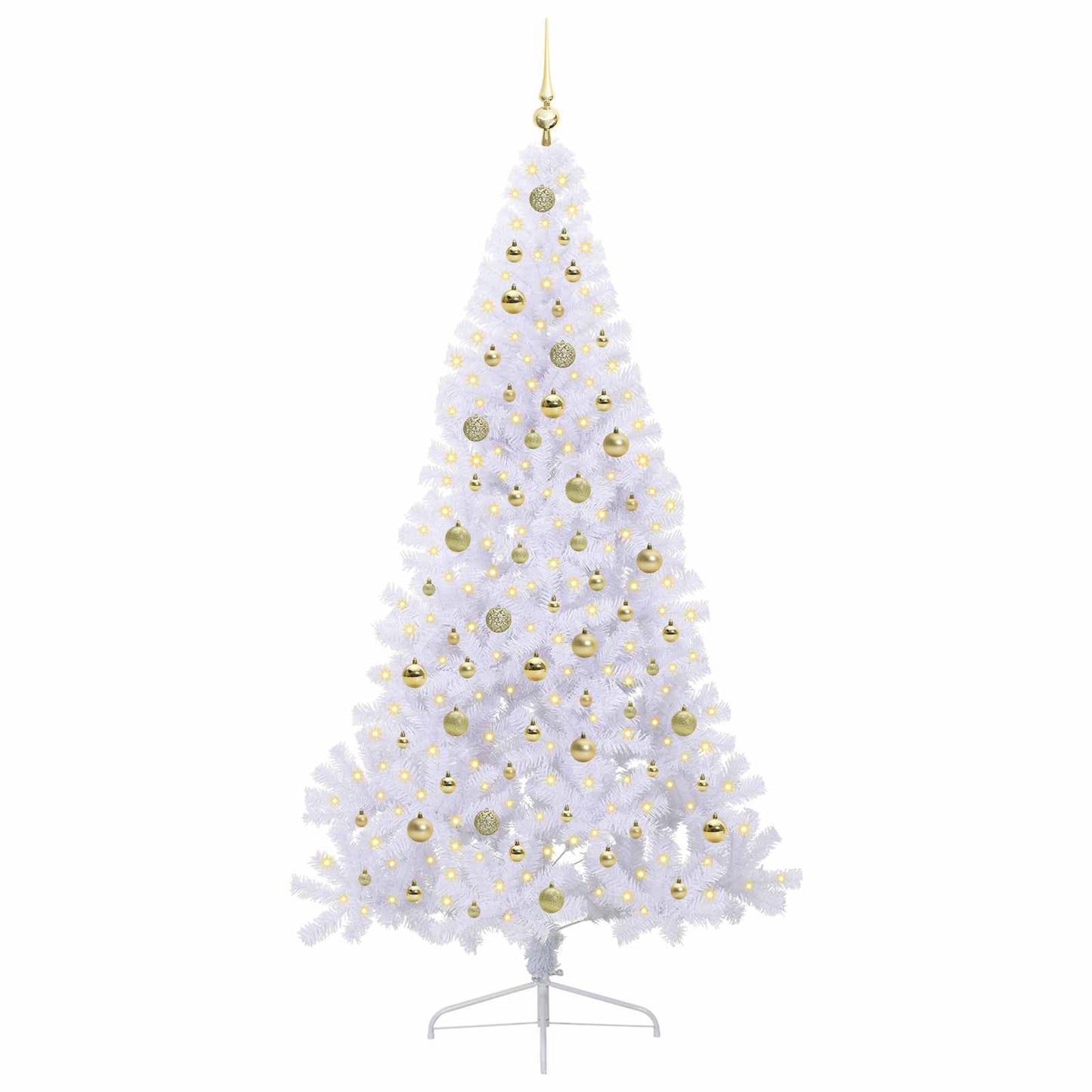 Albero di Natale artificiale Bianco 210 cm PVC e Acciaio