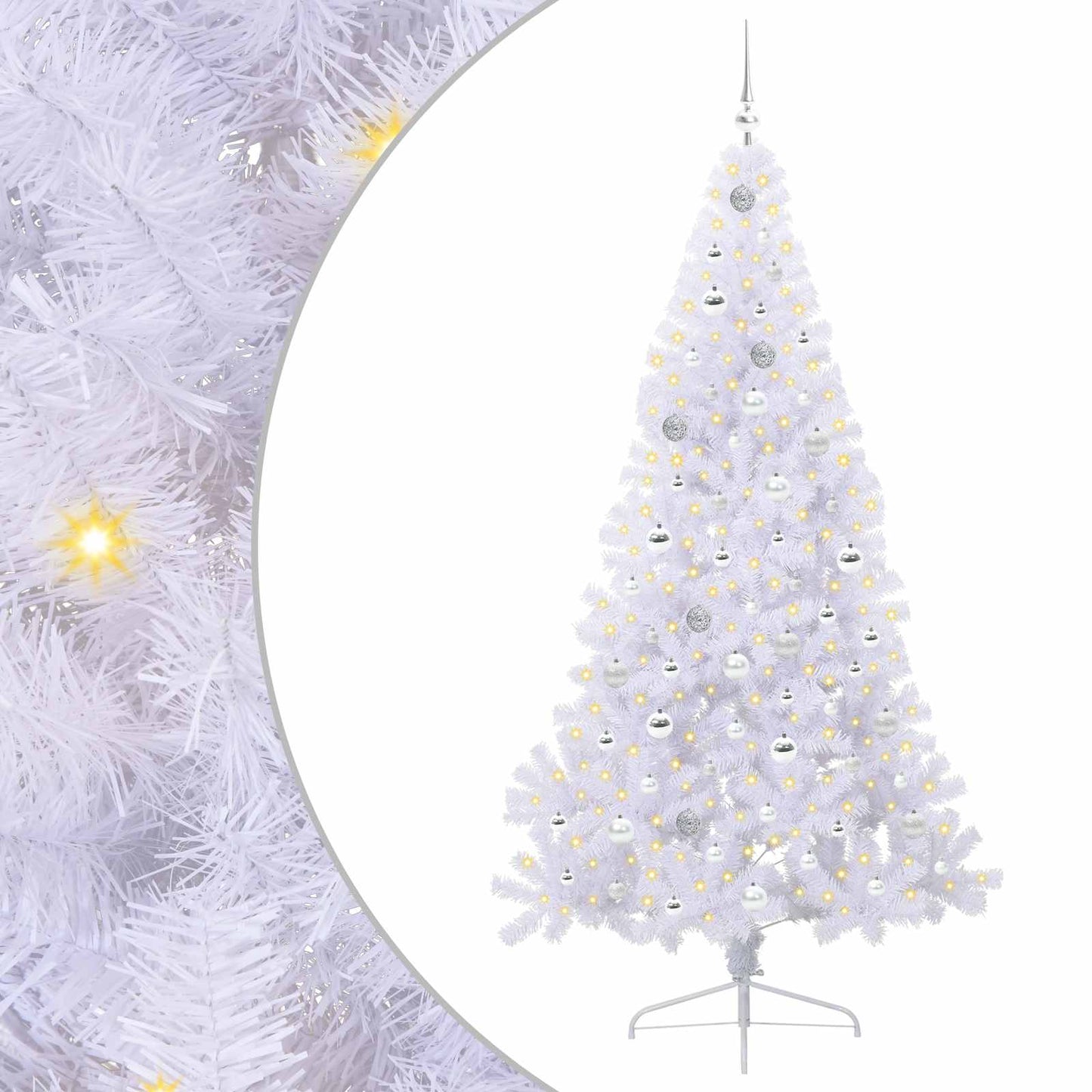 Albero di Natale artificiale Bianco 210 cm PVC e Acciaio