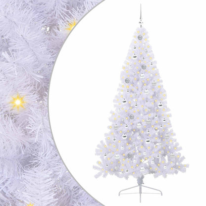 Albero di Natale artificiale Bianco 210 cm PVC e Acciaio