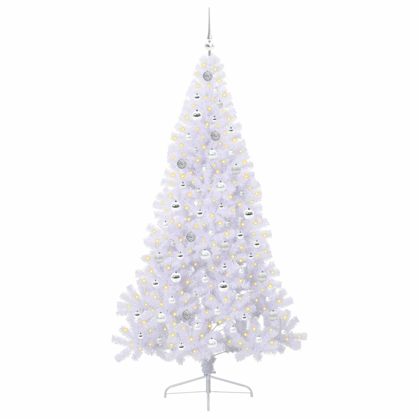 Albero di Natale artificiale Bianco 210 cm PVC e Acciaio