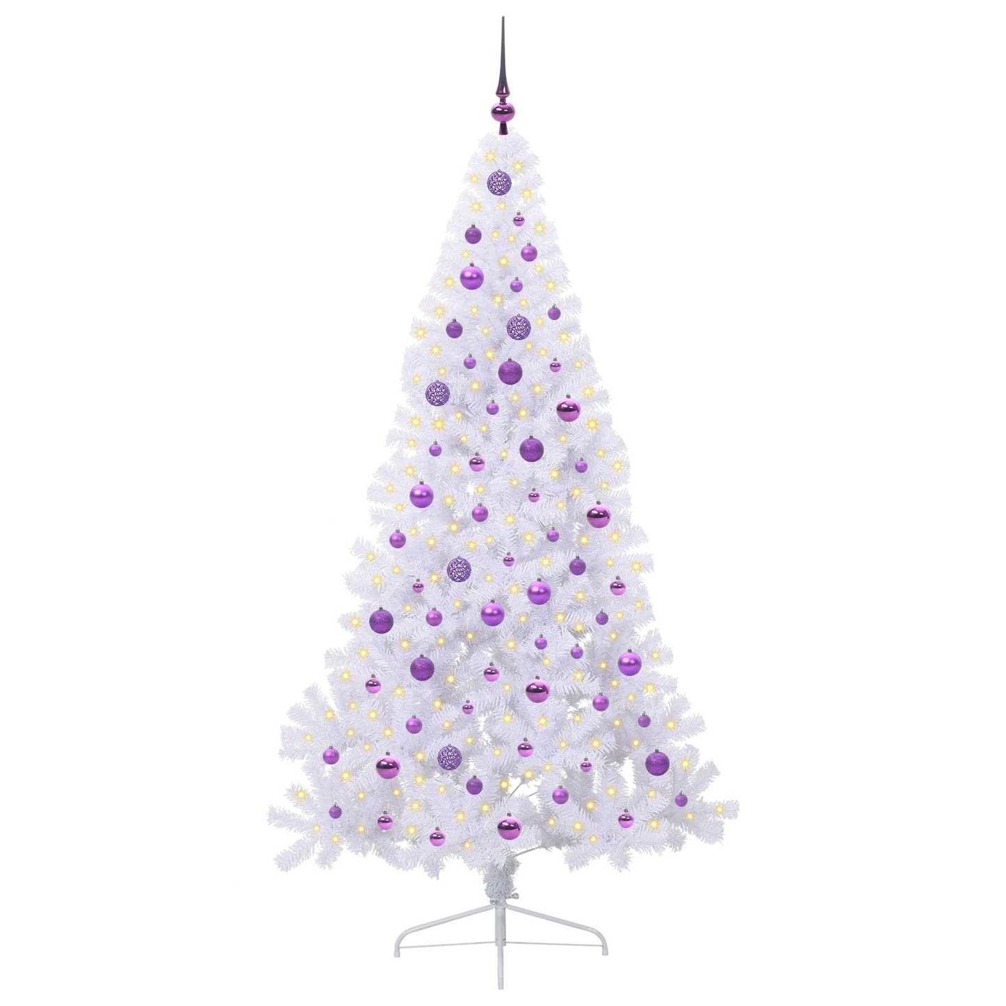 Albero di Natale artificiale Bianco 210 cm PVC e Acciaio