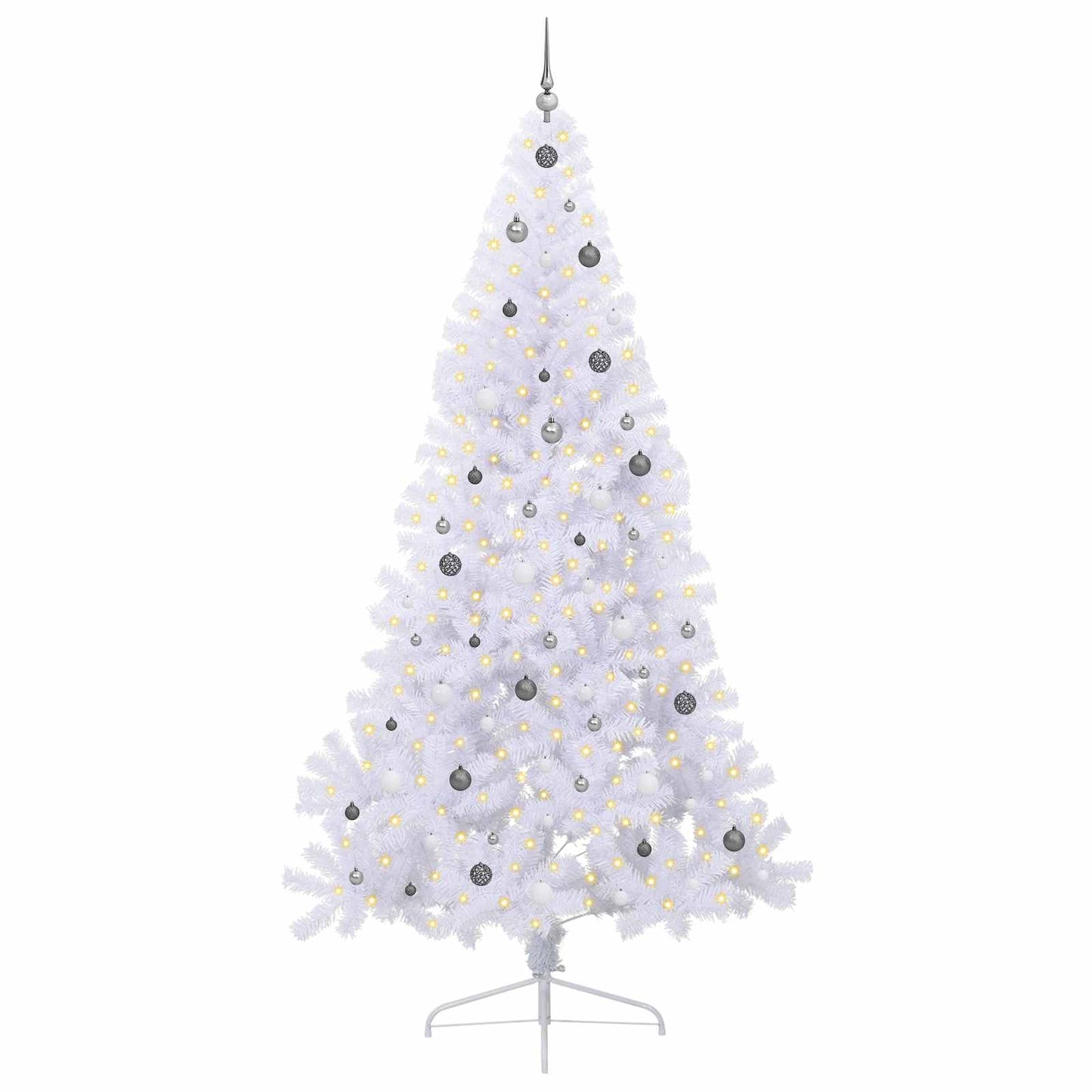 Albero di Natale artificiale Bianco 240 cm PVC e Acciaio