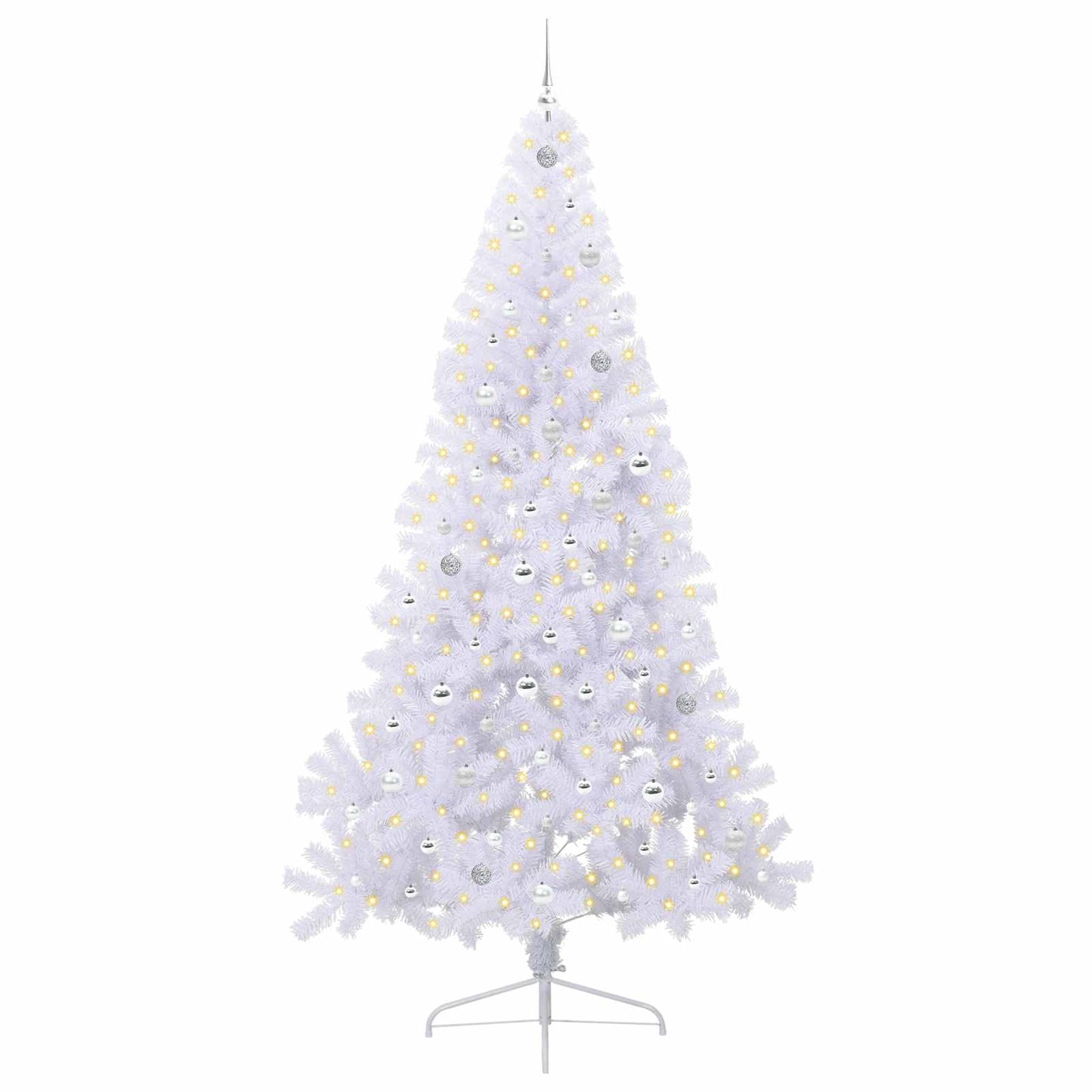 Albero di Natale artificiale Bianco 240 cm PVC e Acciaio
